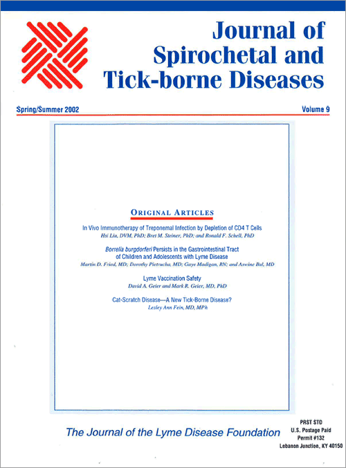 Journal of Spirochetal and Tick-Borne Diseases cover